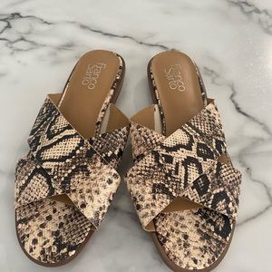Franco Sarto snake print sandals size 9